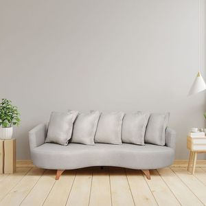 Sofá 2 Lugares 200cm Capri Bege - Pé Imbuia