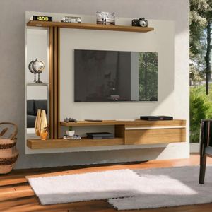 Painel Para Tvs 55 Denver Off White e Cinamomo Bechara