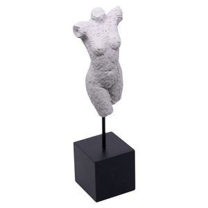 Escultura Decorativa Corpo Feminino Em Poliresina Branco 28x7 Cm M02 - D'rossi