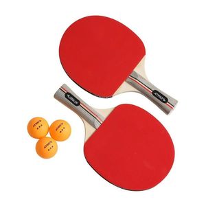 Kit 2 Raquetes Tênis De Mesa Ping-pong C- 3 Bolinhas Atrio - Ref Es389 Tamanho Unico Cor Vermelho