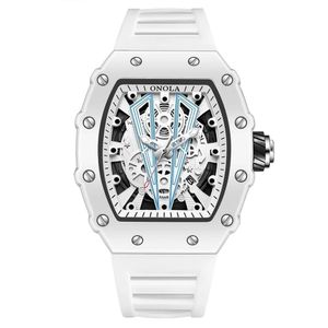 Relógio De Quartzo Masculino Impermeável Branco