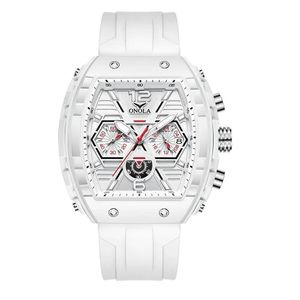Relógio De Quartzo Impermeável Multifuncional Masculino Branco