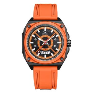 Relógio Impermeável Multicolorido Masculino Laranja