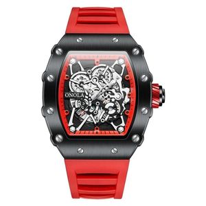Relógio De Luxo Homem Luminoso Esporte à Prova D'água Vermelho