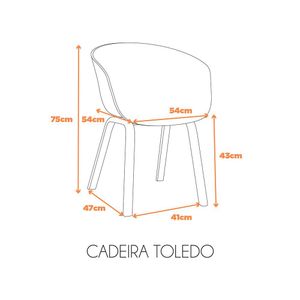 Kit 4 Cadeiras Toledo Com Assento Em Polipropileno Fratini Preto