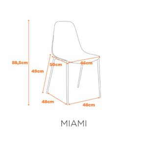 Kit Com 2 Cadeiras Miami Com Assento Polipropileno Fratini Preto