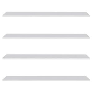 Prateleira Flutuante Para Escritório Kit 4 Suporte Invisível 91cm Yara Branco - Lumil