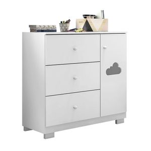 Cômoda Infantil 1 Porta E 3 Gavetas Ane Branco
