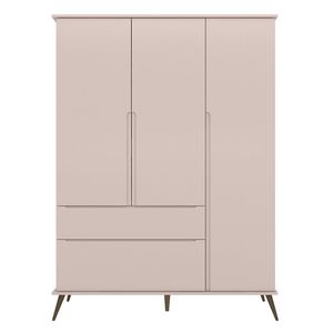 Guarda Roupa Infantil 100% Mdf Pés Retrô Melinda Rosê