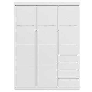 Guarda Roupa Infantil 3 Portas 4 Gavetas Pérola Branco