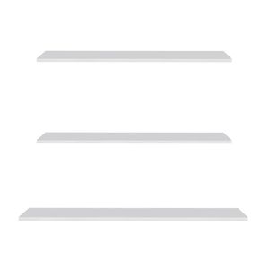 Prateleira Flutuante Para Escritório Kit 3 Com Suporte Invisível Cp2 Yara Branco - Lumil