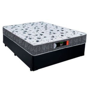 Cama Box Casal + Colchão Ortopédico Resistente Pró D28 Prime Colchões 138x188x60 Preto