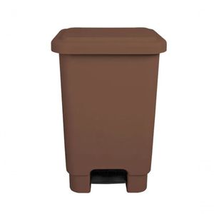 Lixeira 50l Retangular C- Pedal Marron Lar Plasticos 13245