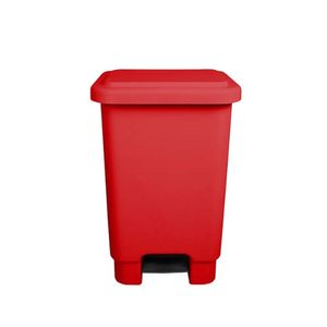 Lixeira 50l Retangular C- Pedal Vermelho Lar Plasticos 13248