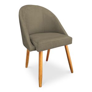 Kit 02 Cadeiras Jantar Bela Suede Marrom Rato Pés Palito Castanho