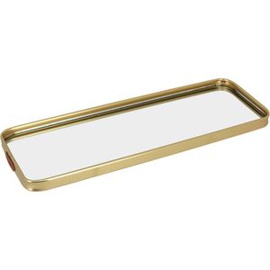 Bandeja Espelhado Metal 3x35x12cm Dourado