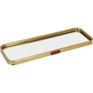 Bandeja Espelhado Metal 3x30x10cm Dourado
