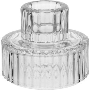 Castiçal Vidro 6x6x6cm Transparente