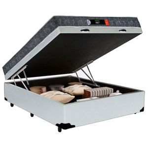 Cama Box Baú Casal + Colchão Ortopédico Resistente Pró D28 Prime Colchões 138x188x60 Branco