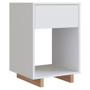 Mesa De Cabeceira 1 Gaveta E 1 Nicho B88 Branco Montana Novam Branco Montana
