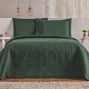 Cobre Leito Queen Plata Percal 200 Fios 3 Peças Verde Militar