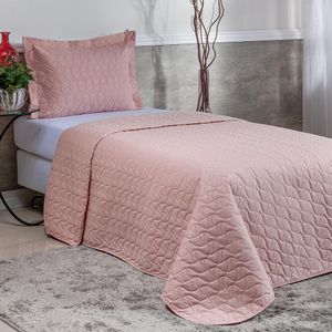 Cobre Leito Solteiro Egeo Dupla Face Percal 200 Fios 2 Peças Rose