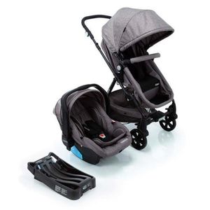 Carrinho Com Bebê Conforto Trio Poppy Travel System Cinza - Cosco - Cax33348