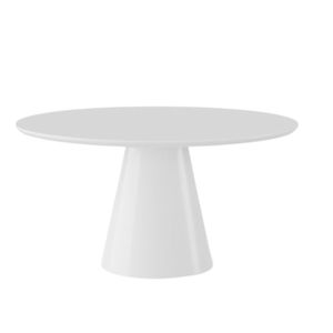 Mesa De Jantar Cone Redonda 160 Cm Laqueada Cores Branco