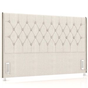 Cabeceira Cama Box Queen 160cm Estofada Frizza P05 Linho Creme