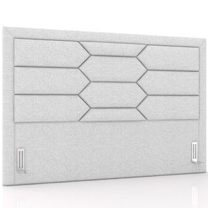 Cabeceira Cama Box Queen 160cm Estofada Nora P05 Linho Cinza Claro