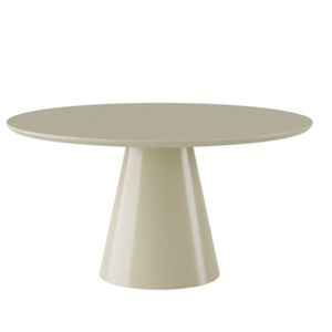 Mesa De Jantar Cone Redonda 130 Cm Laca Off White
