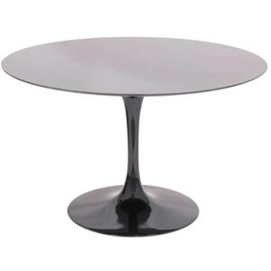 Mesa De Jantar Tulipa Saarinen Redonda 130 Cm Tampo Laqueado Cores Preto