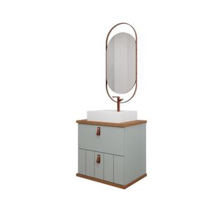 Gabinete De Banheiro Milano 60 Com Espelho Lumini Pistache Freijo Mgm