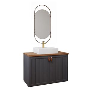 Gabinete De Banheiro Alure 80 Com Espelho Lumini Titanium Freijo Mgm