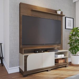 Home Theater 2 Portas Para Tv's Até 65 Jurerê Amêndoa Off White Matte