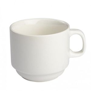 Jogo 45 Xicara De Cha Empilhavel 200 Ml Porcelana Branca