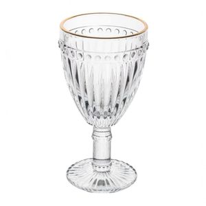 Jogo 8 Taça De Agua Filete Dourado Empire 325 Ml - Lyor