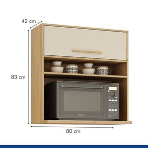 Cozinha Compacta 2 Armários Aéreos E 1 Paneleiro Salvador Cinamomo-off White
