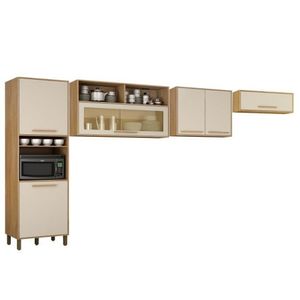 Cozinha Completa 3 Armários Aéreos E 1 Paneleiro Salvador Cinamomo-off White