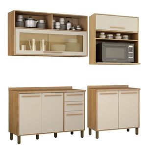 Cozinha Compacta 2 Aéreos E 2 Balcões Salvador Cinamomo-off White
