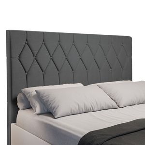 Cabeceira Estofada Para Cama Box Casal Miami De 1,40m Suede Dobuê Cinza