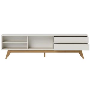 Rack Ripado Para Tvs 75 Viareggio Off White Matte
