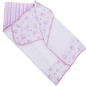 Toalha De Banho Bebe Felpa Estampada Sem Forro Babynice Cor: Rosa