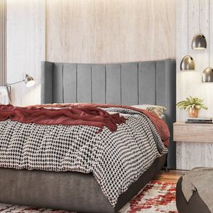 Cabeceira Casal Pés Com Regulagem Maitê 140cm Cinza
