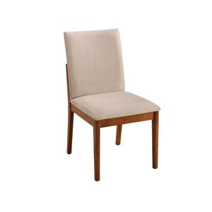 Cadeira Wynn Cappuccino Freijó Cappuccino Madeira Maciça Revestida Com Tecido 57 Sala de Jantar