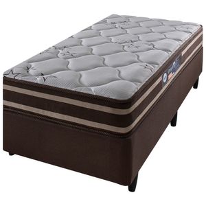 Cama Box Solteiro + Colchão Espuma Dupla Face Oakland Marrom
