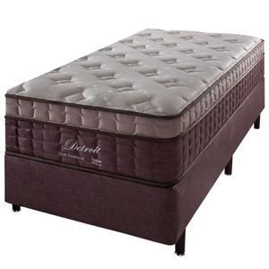 Cama Box + Colchão Solteiro Twin Detroit Molas Ensacadas Marrom