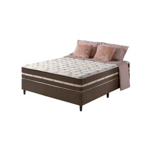 Cama Box Casal Marrom + Colchão Molas Ensacadas Las Vegas Marrom