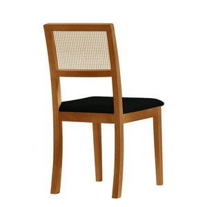 Kit 6 Cadeiras De Jantar Estofada Veludo Rubi Madeira Maciça preto