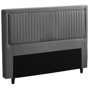 Cabeceira Para Cama Queen Size Dobuê Berlim Em Tecido Velopus Grafite